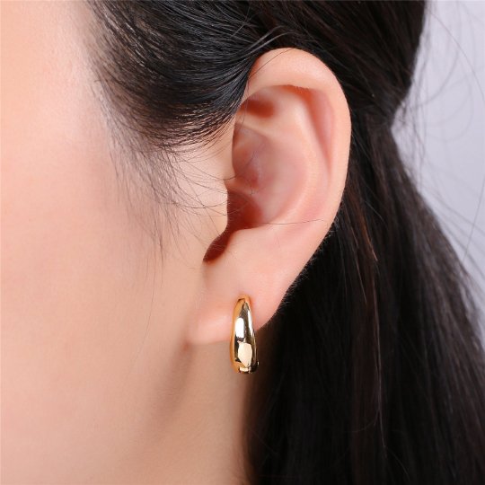 24K Gold Filled Huggie Hoop Earrings – Minimalist Everyday Jewelry