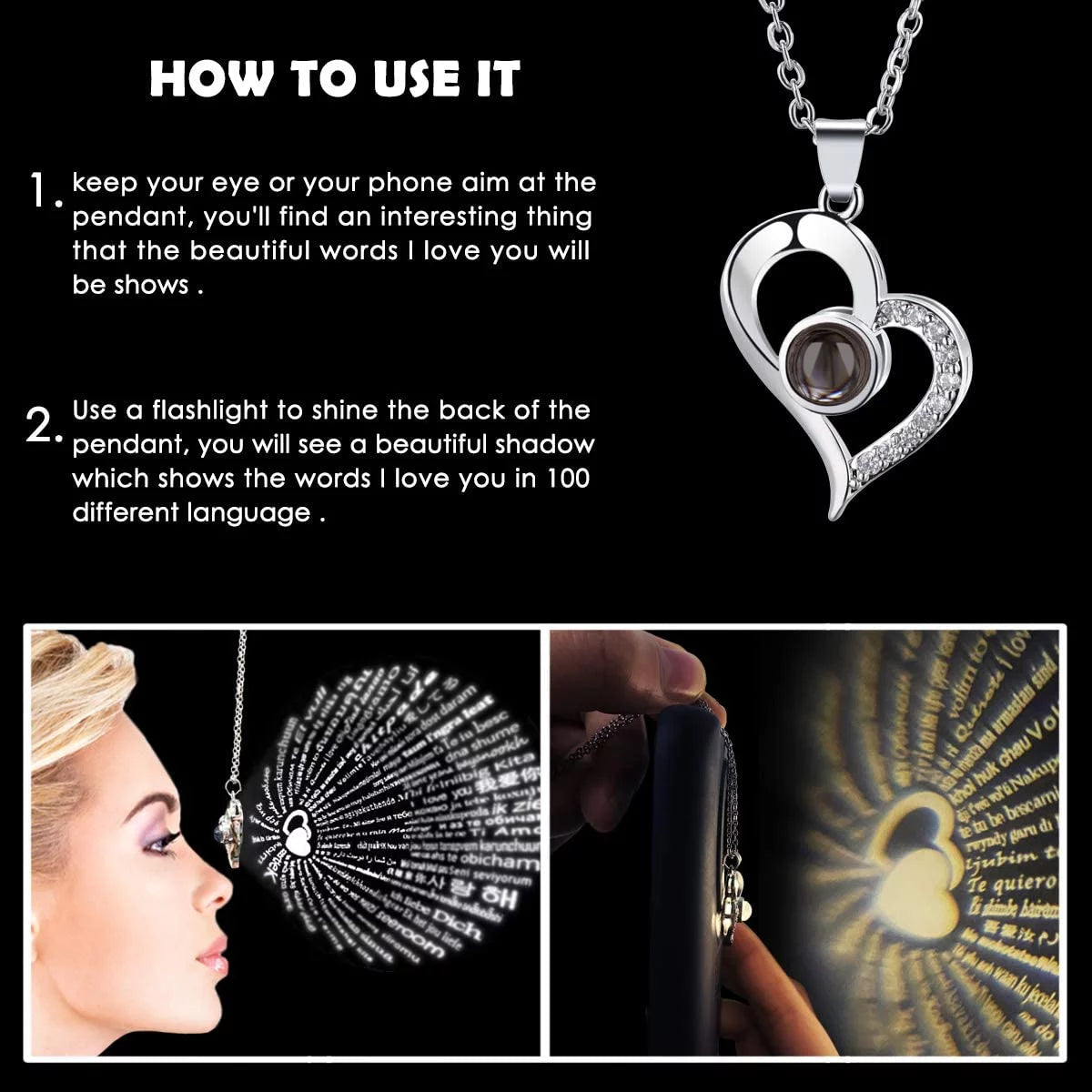preserved real rose necklace gift for women red rose and heart pendant