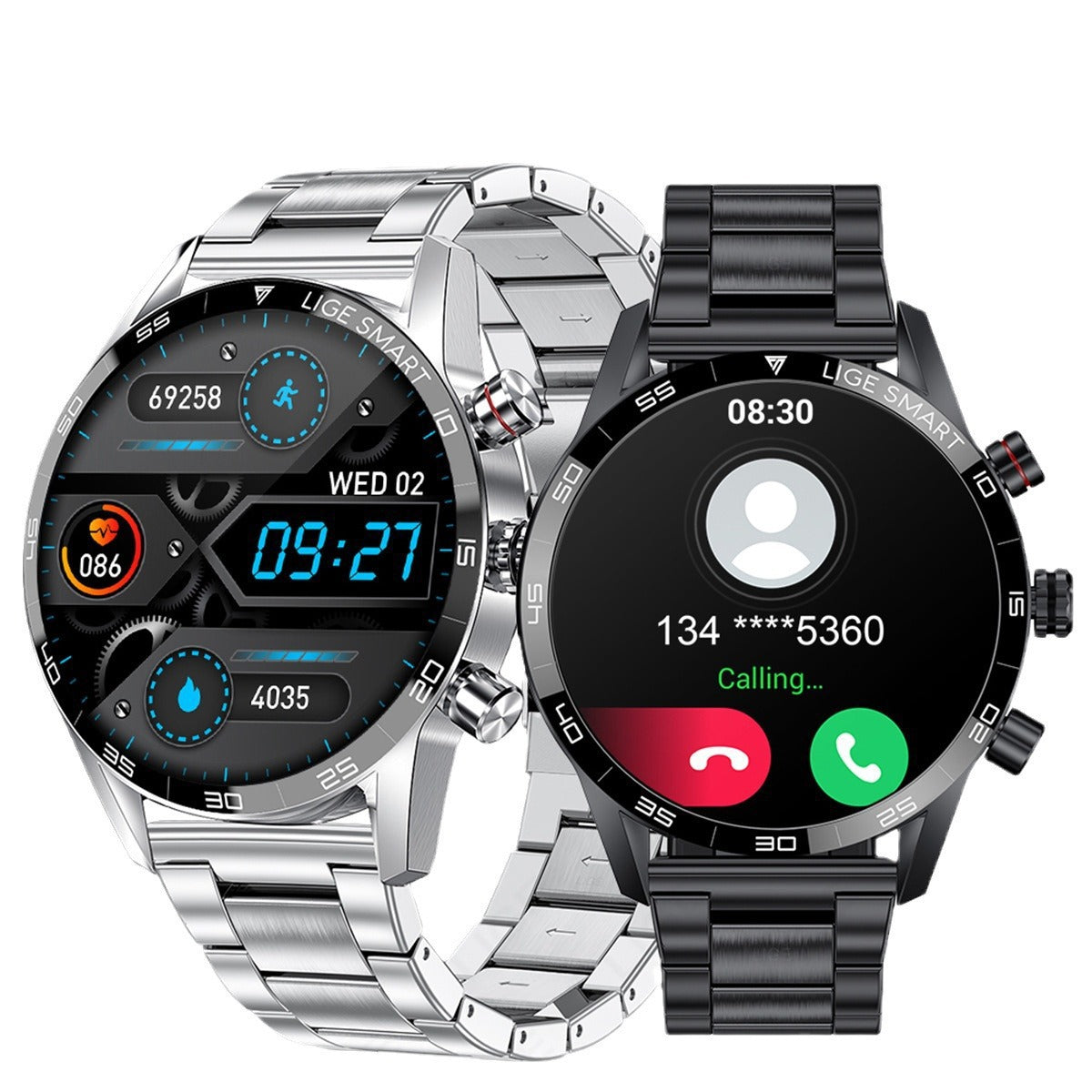 bluetooth smartwatch men blood pressure & heart rate