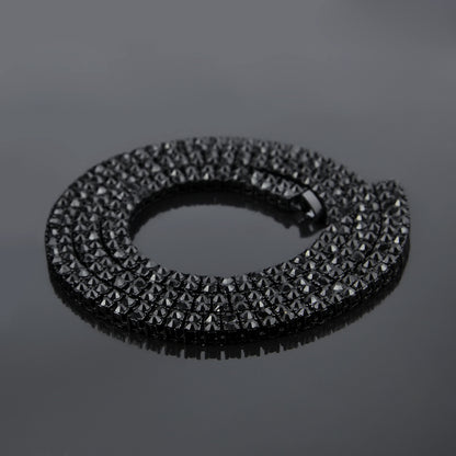 Alloy diamond 2 row hip hop necklace 