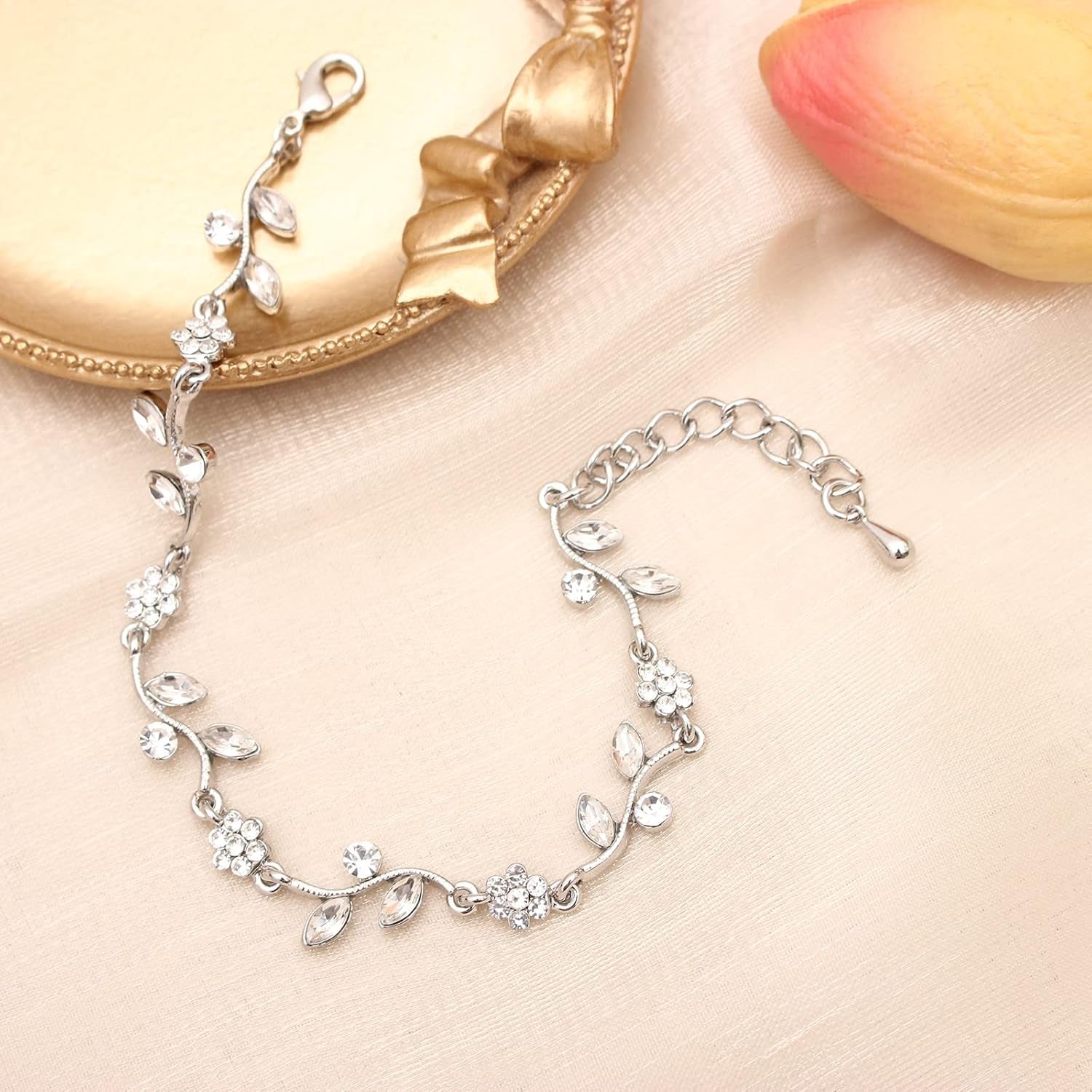 Bridal wedding crystal flower jewelry set Austrian crystal