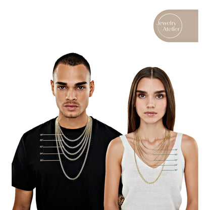 14K gold filled Cuban link chain necklace width size