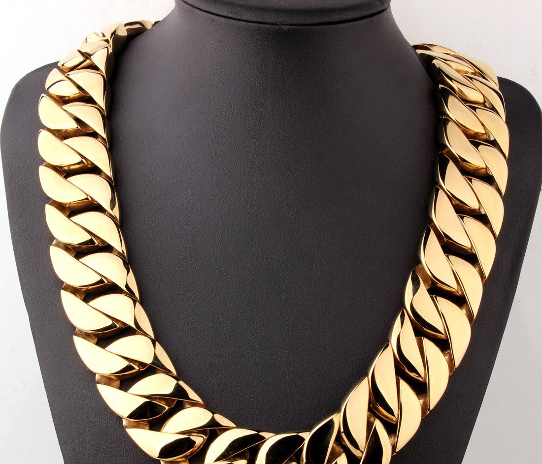Men's titanium steel vacuum plating casting necklace 