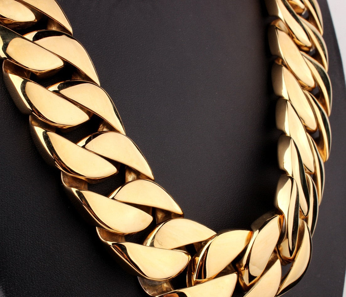 Men's titanium steel vacuum plating casting necklace 