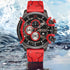 Multifunctional waterproof mens luminous quartz watch luminous dial detail