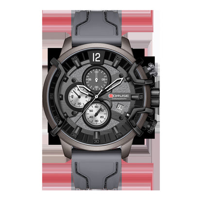 Multifunctional waterproof mens luminous quartz watch luminous dial detail