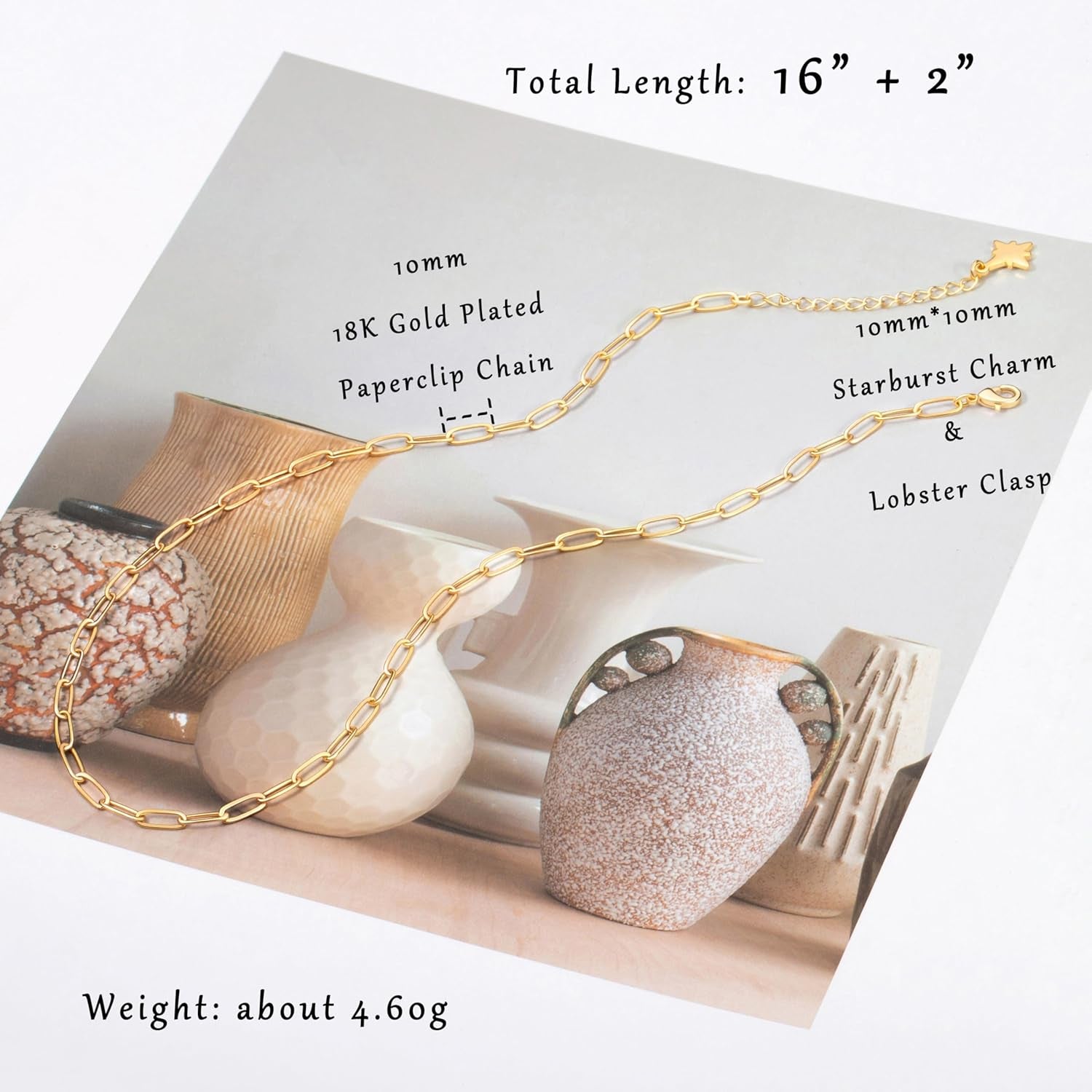 18K Gold Plated Freshwater Pearl Pendant Necklace Women