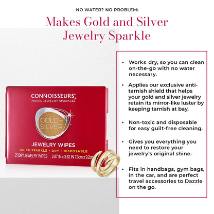 Jewelry Cleaning Wipes Gold &amp; Silver – 25 Count Pack