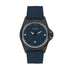 Waterproof leather strap quartz mens watch on wrist