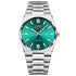 Waterproof luminous quartz calendar wristwatch dial and calendar detail