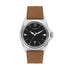 Waterproof leather strap quartz mens watch on wrist