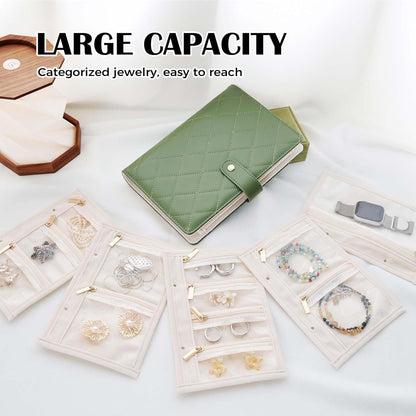 Travel jewelry organizer case for women open storage compartments