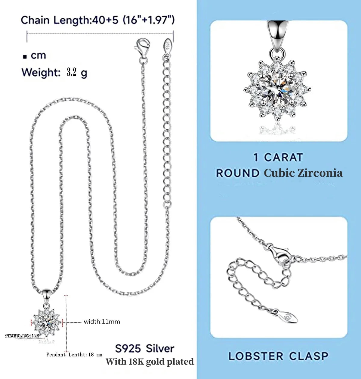 moissanite pendant necklace sterling silver women
