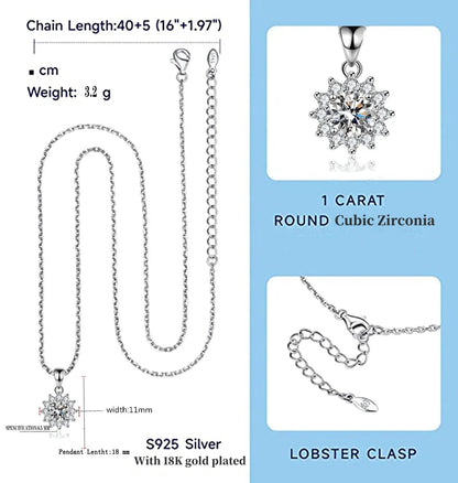 moissanite pendant necklace sterling silver women