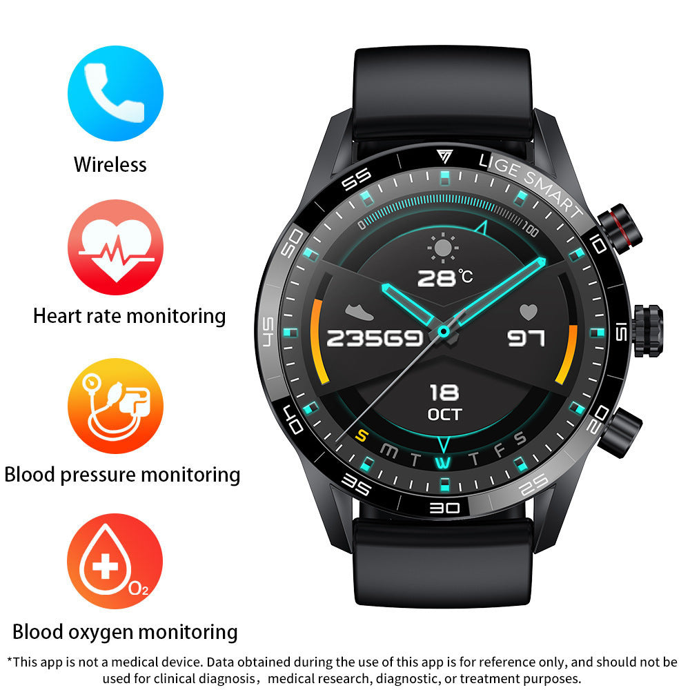bluetooth smartwatch men blood pressure &amp; heart rate