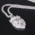 Diamond crown lion hip hop luminous necklace front view