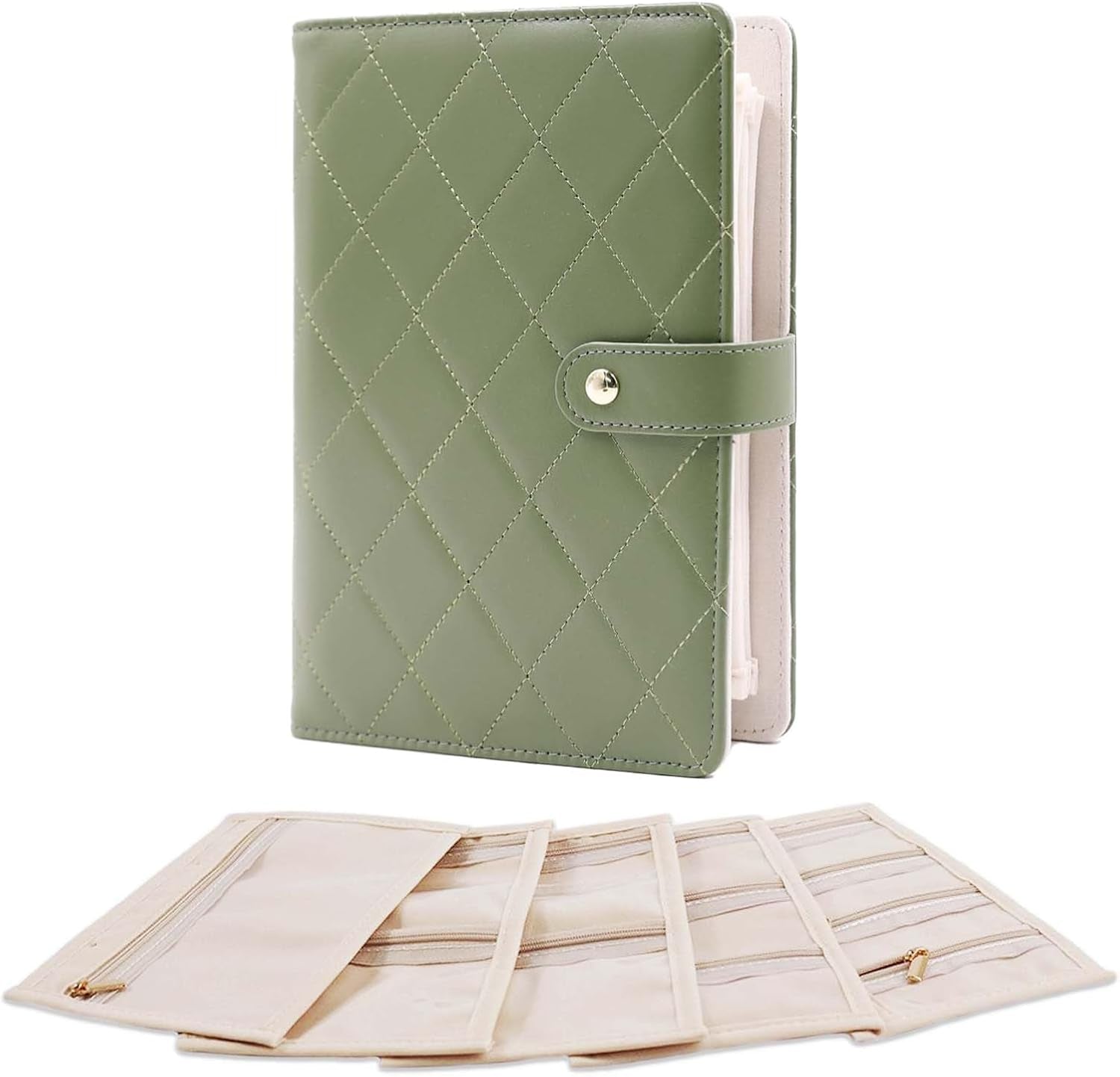 Travel jewelry organizer case for women open storage compartments