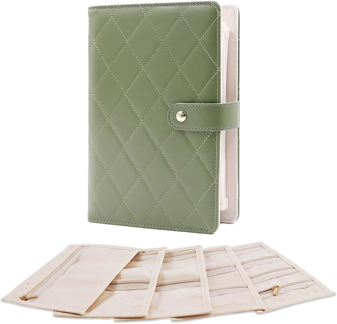 Travel jewelry organizer case for women open storage compartments