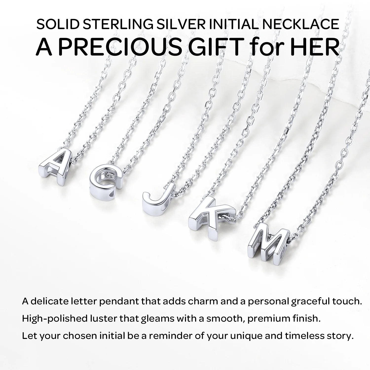 Sterling Silver Initial Necklace for Women Choker Necklace Dainty Waterproof Silver Letter a Pendant Hypoallergenic Jewelry Christmas Graduation Birthday Anniversary Gifts for Her