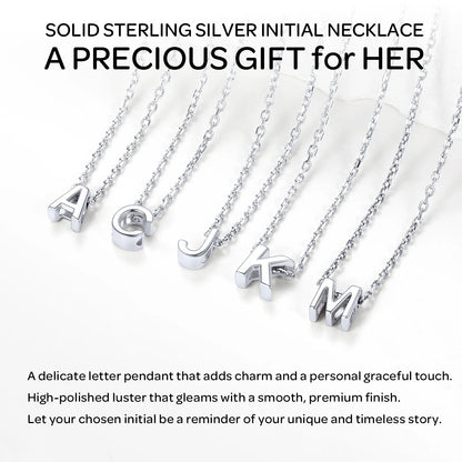 Sterling Silver Initial Necklace for Women Choker Necklace Dainty Waterproof Silver Letter a Pendant Hypoallergenic Jewelry Christmas Graduation Birthday Anniversary Gifts for Her