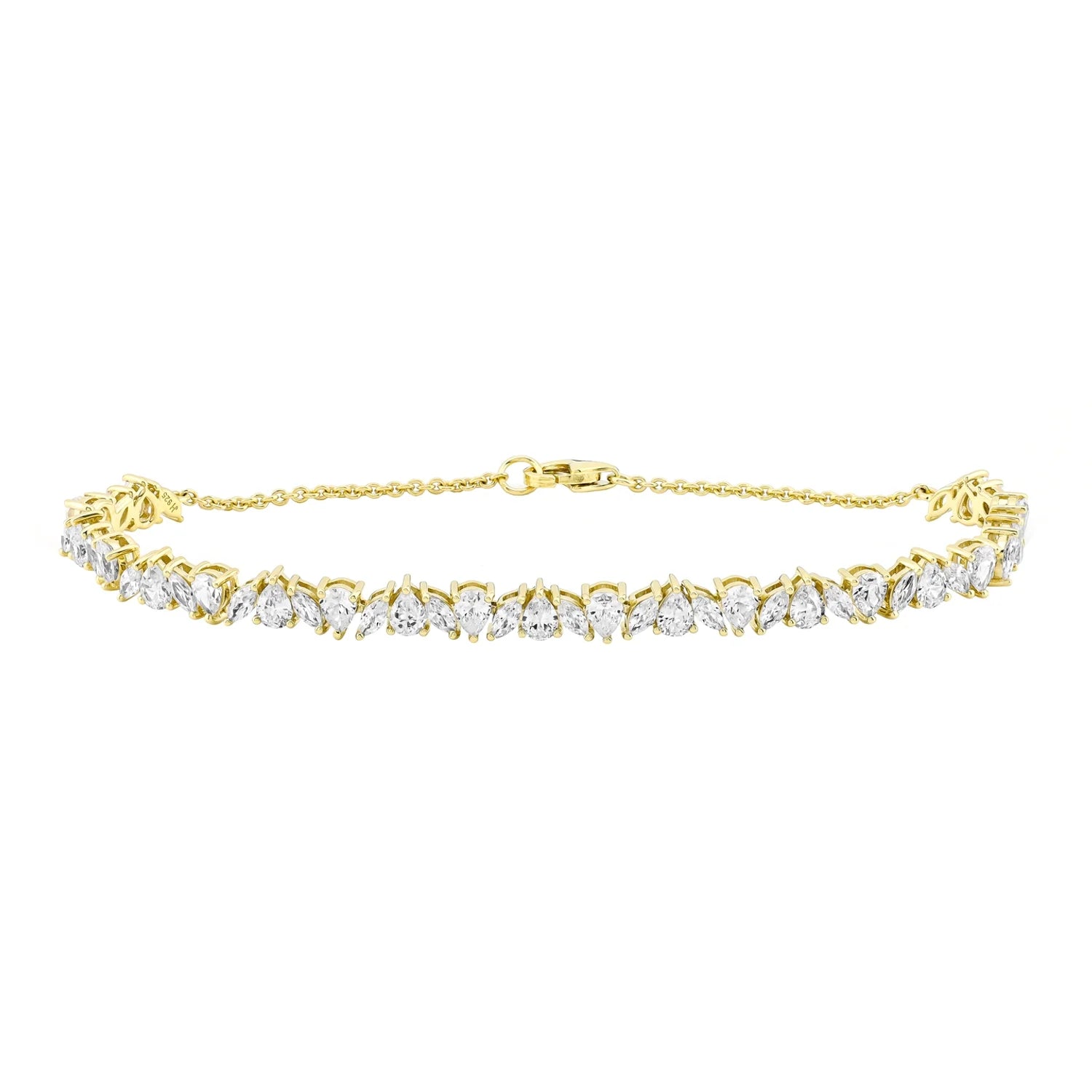 14k gold plated sterling silver diamond bracelet women