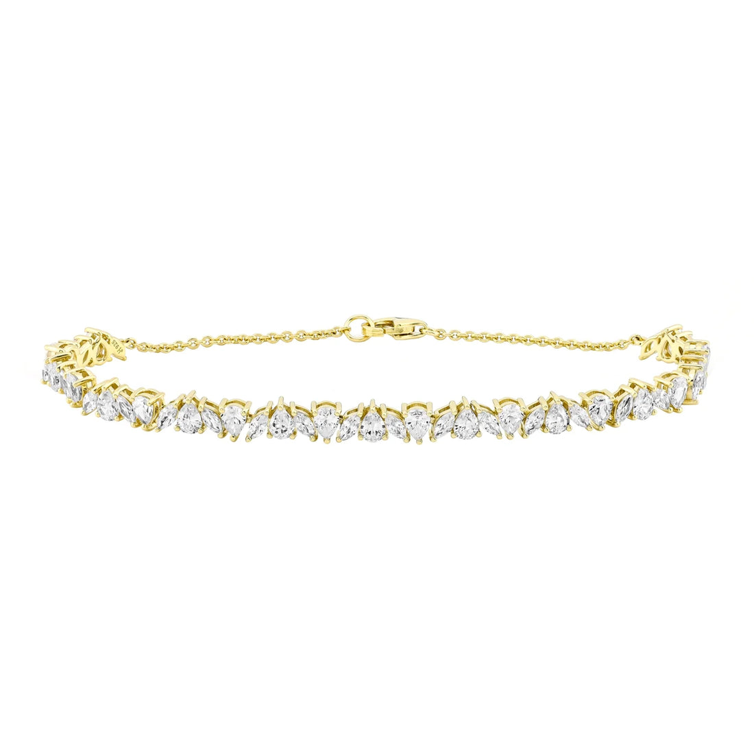14k gold plated sterling silver diamond bracelet women