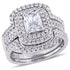 Cubic zirconia emerald sterling silver bridal set stone