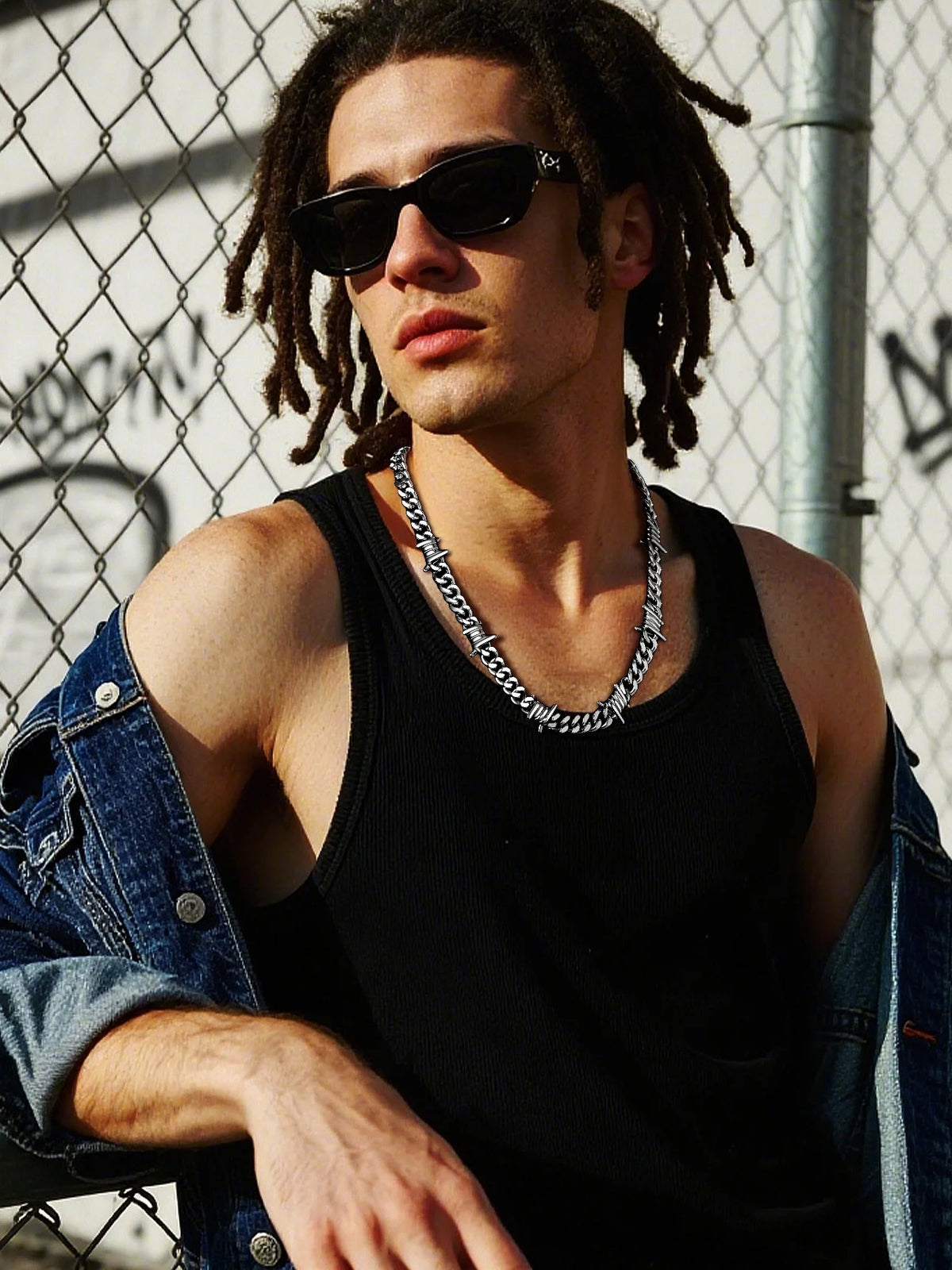 Thorns Cuban Chain Barbed Wire Necklace for Men – 9MM