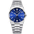 Waterproof luminous quartz calendar wristwatch dial and calendar detail