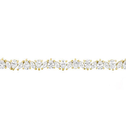 14k gold plated sterling silver diamond bracelet women