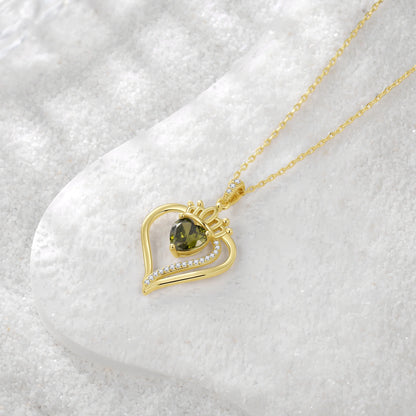 18K gold plated peridot birthstone necklace for women