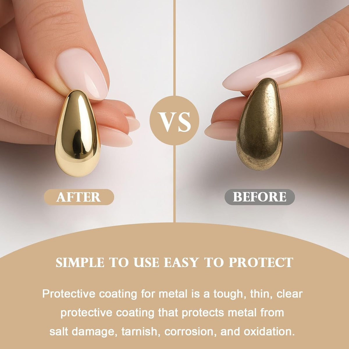 Jewelry protective coating anti tarnish kit being applied to necklace