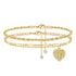 Initial ankle bracelet for women gold heart charm and letter 