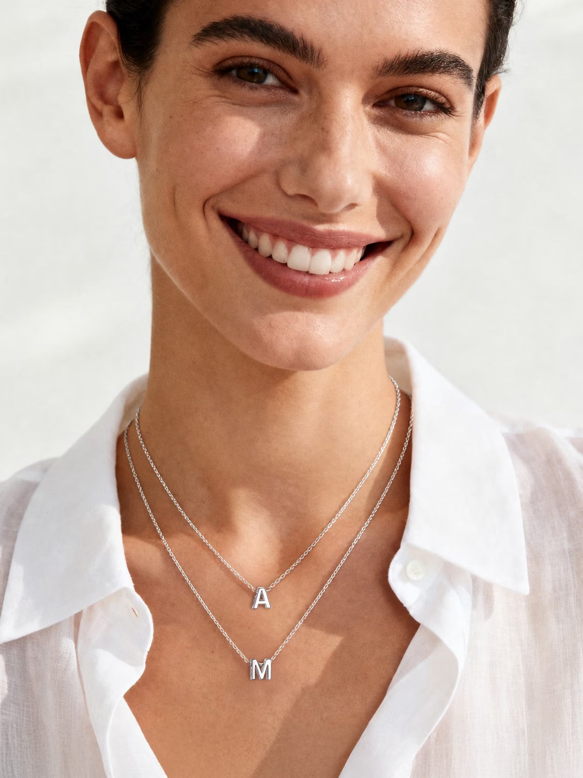 Sterling Silver Initial Necklace for Women Choker Necklace Dainty Waterproof Silver Letter a Pendant Hypoallergenic Jewelry Christmas Graduation Birthday Anniversary Gifts for Her