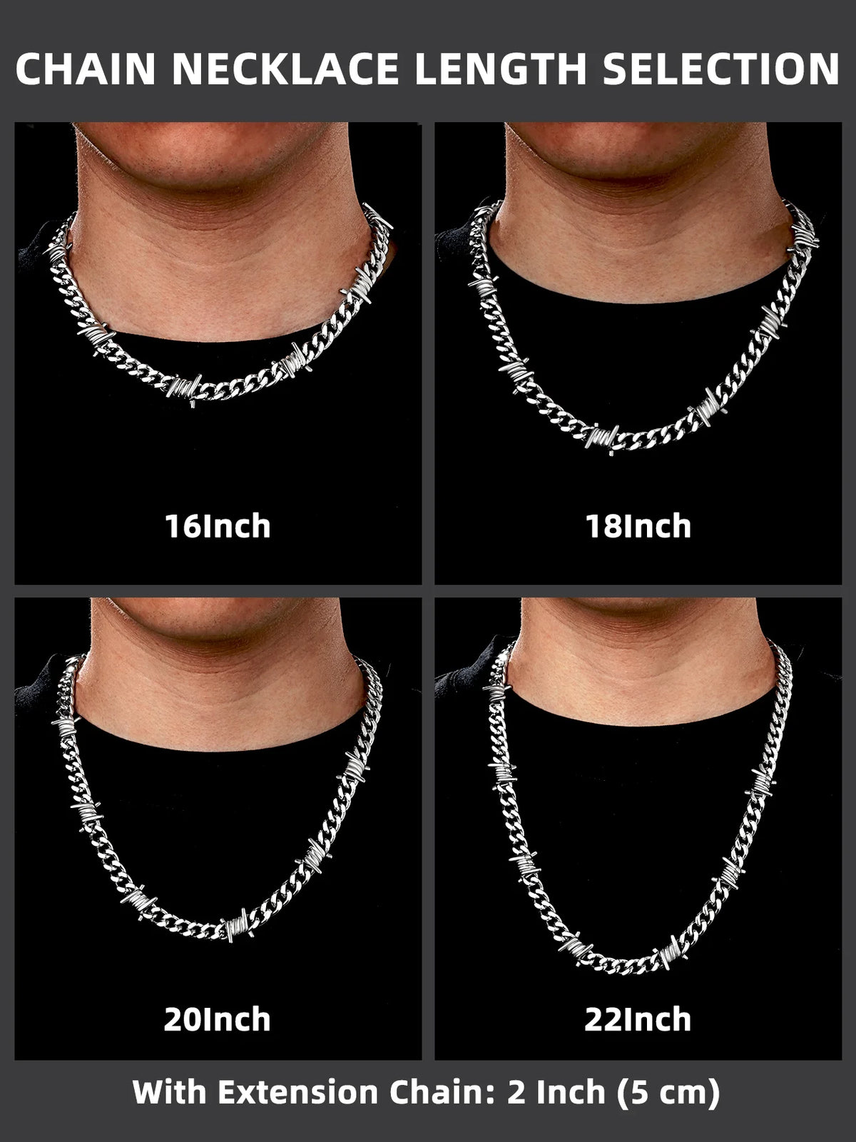 Thorns Cuban Chain Barbed Wire Necklace for Men – 9MM