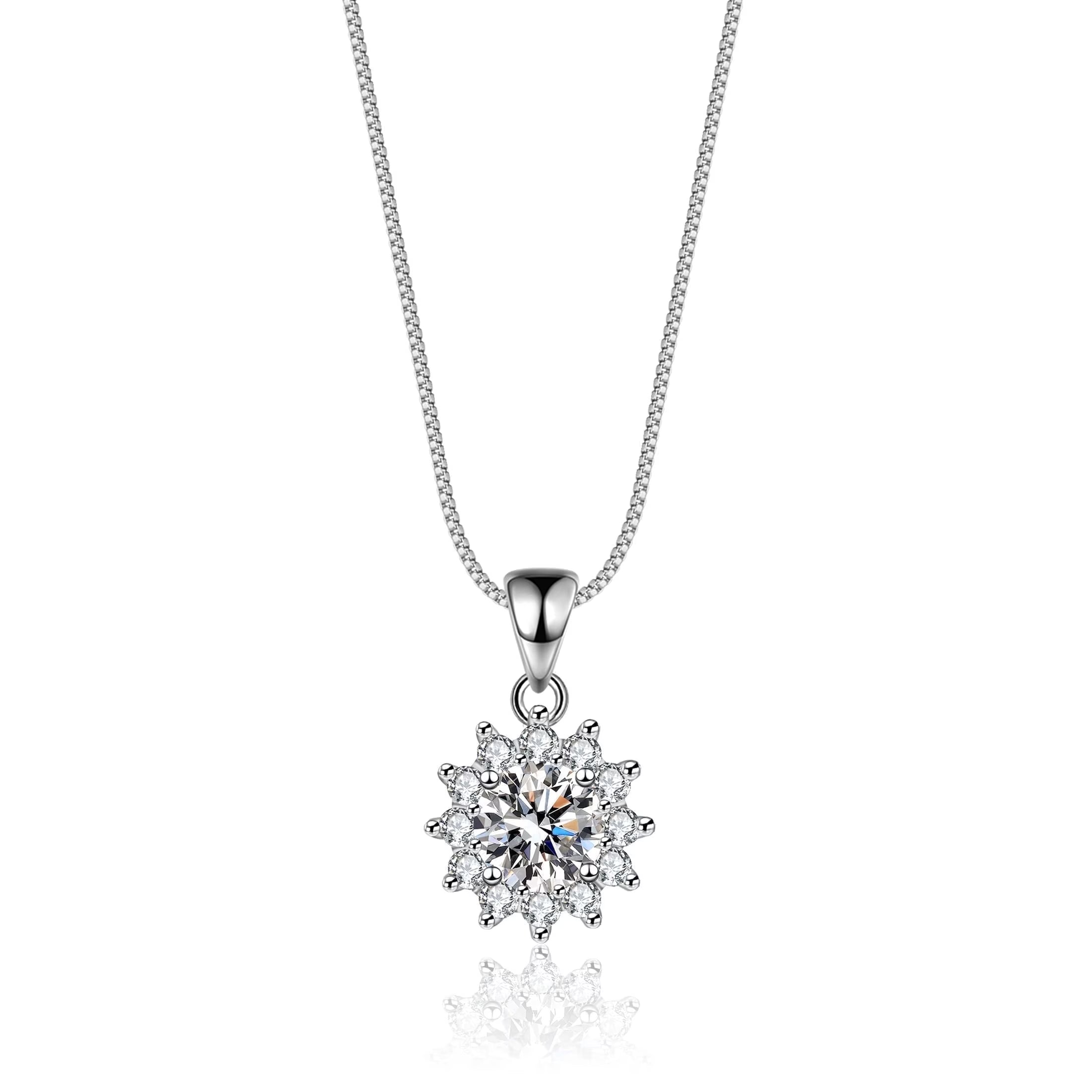 moissanite pendant necklace sterling silver women