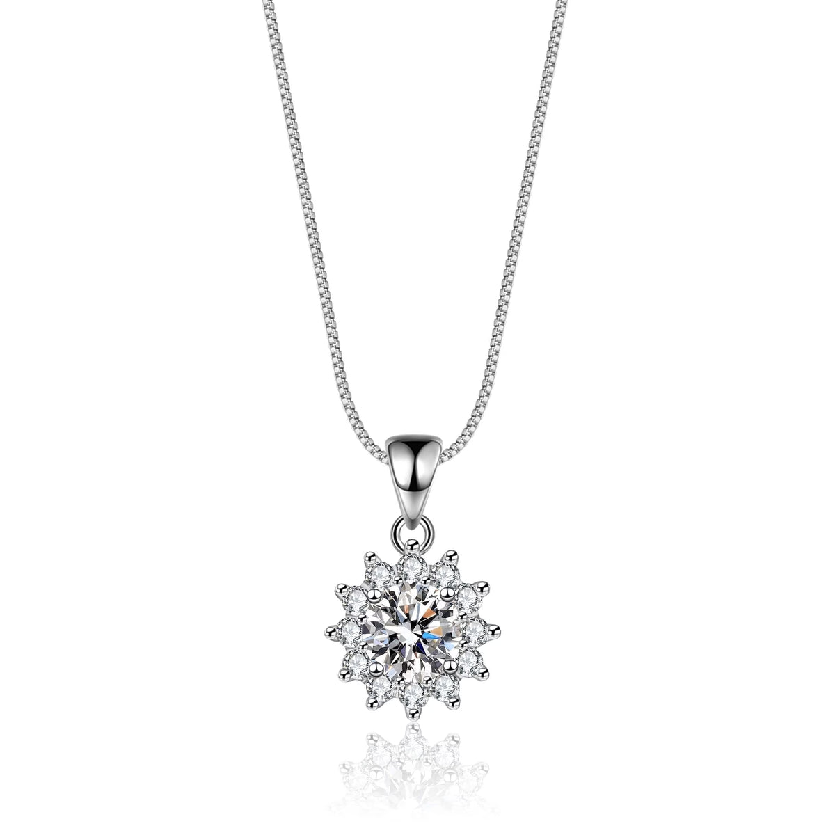 moissanite pendant necklace sterling silver women