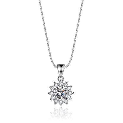 moissanite pendant necklace sterling silver women