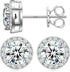 Moissanite Halo Stud Earrings 18K Gold Sterling Silver