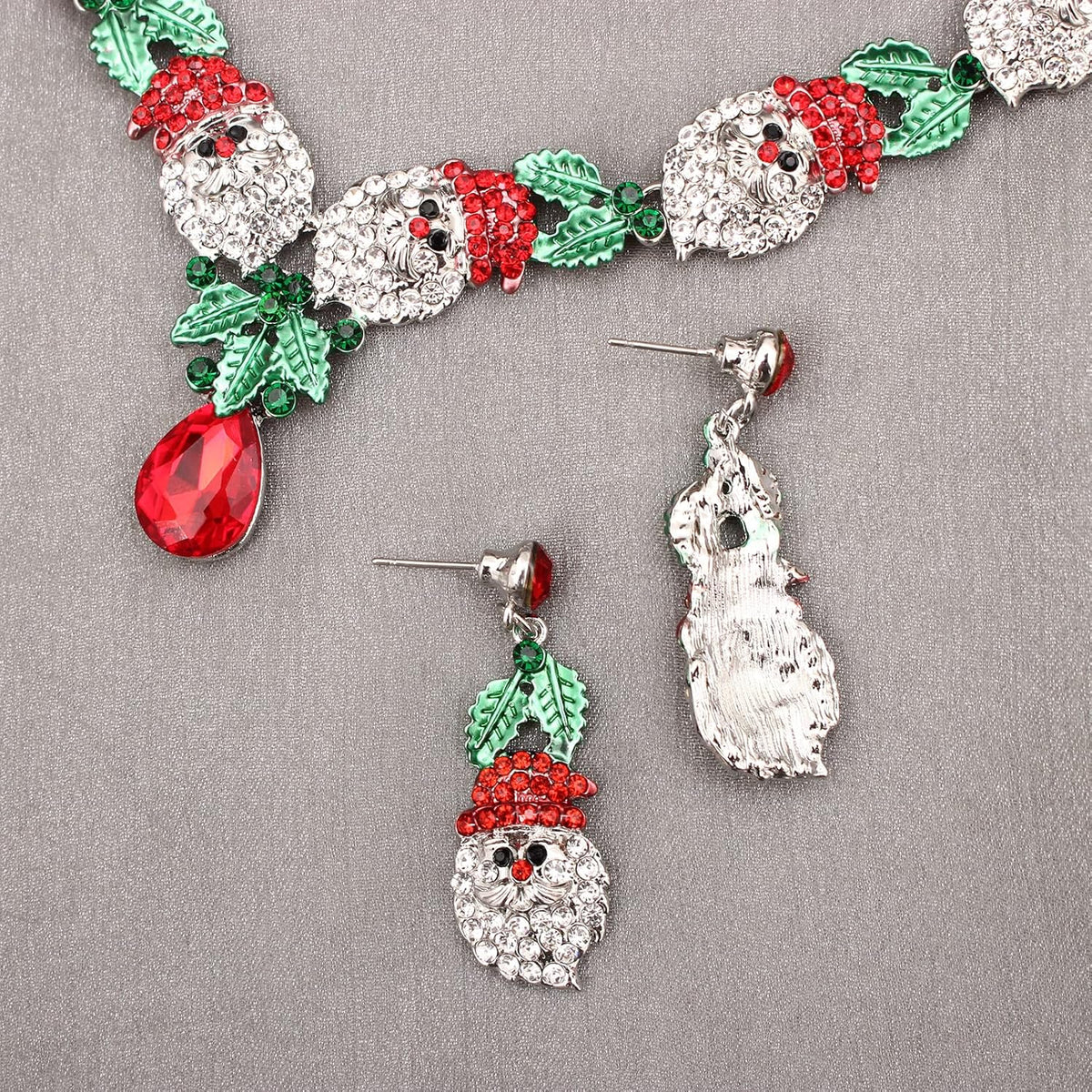 christmas necklace earring jewelry set for women