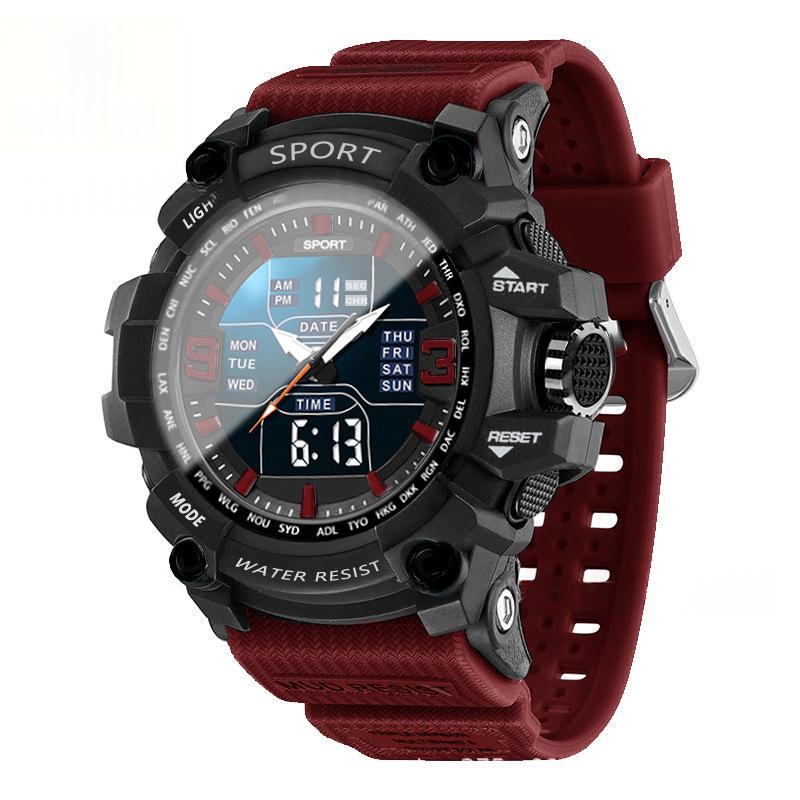 Men's tactical sports electronic watch luminous display detail