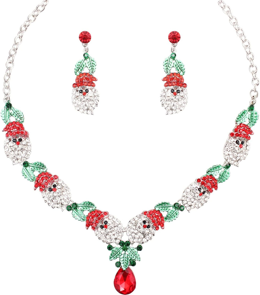 christmas necklace earring jewelry set for women