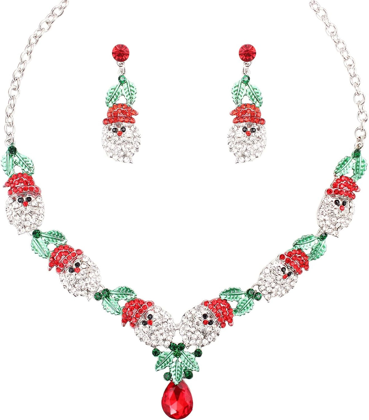 christmas necklace earring jewelry set for women