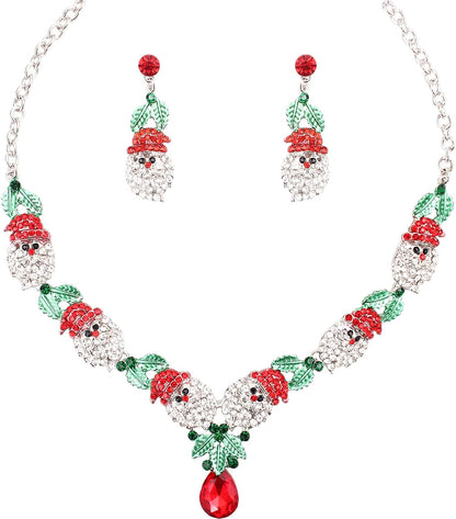 christmas necklace earring jewelry set for women